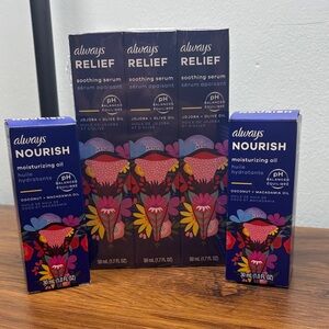 Always Soothing Serum and Moisturizing Oil Set with Floral Design